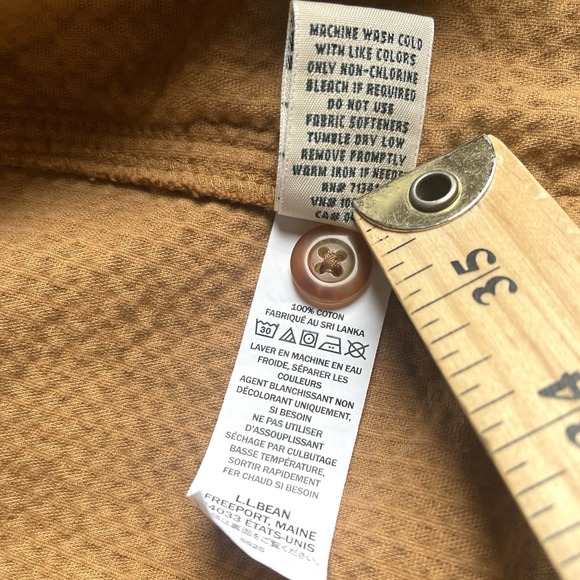LL Bean Shirt Jacket Womens Large Brown Comfort Corduroy Relaxed Fit Button Up - Picture 6 of 7